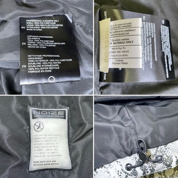 NWT Noize Jozy Reptile-Printed Vegan Puffer Jacket Coat White Gray Size 2X NEW - Picture 14 of 15